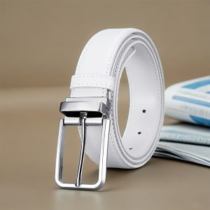 1pc-1.38In Men'S Dress Belt - Classic And Stylish, Suitable for Business, Office And Casual Occasions, Available in Black And White
