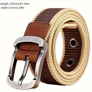 New Unisex Canvas Buckle Belt, Casual Cargo Pants Waist Belt, Sturdy And Durable Belt
