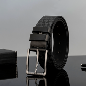 Men's Pin Buckle Versatile PU Leather Belt - Creative Fashion Embossed Design - For Casual & Formal Occasions - Perfect Gift for Men