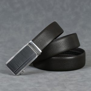 Men's Genuine Top-Grain Leather Belt with Automatic Buckle - Double-Sided Suitable for Suits & Casual Wear, Folded & Stitched Inside for Durability, Resists Peelingu002FFadingu002FRusting, Soft Comfortable Low-Temp Stable Belt for Business & Everyday